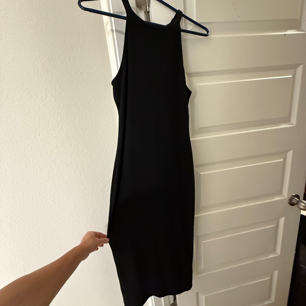 No Boundaries Ribbed Black Midi Dress NWT
